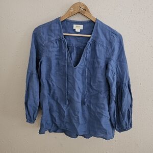 Anthropologie Mauve Blue Bubble Long Sleeve Top